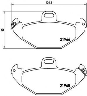 Тормозные колодки дисковые Renault Laguna BREMBO p68 021