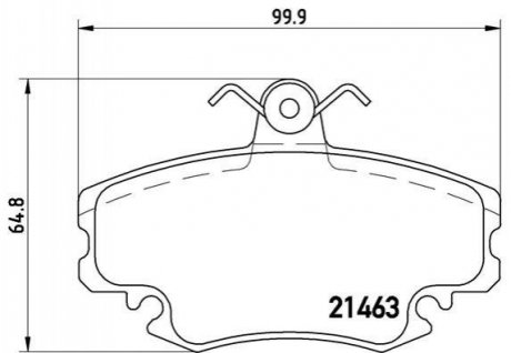 Купить Комплект тормозных колодок из 4 шт. дисков Renault 19, 21, Espace, Clio, Dacia Logan, Renault Megane, Twingo, Logan, Sandero BREMBO p68038 (фото1) подбор по VIN коду, цена 770 грн.