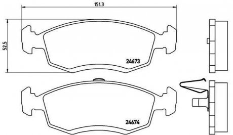 Гальмівні колодки дискові BREMBO p68 039