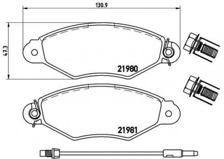 Купить Тормозные колодки дисковые Renault Kangoo BREMBO p68 042 (фото1) подбор по VIN коду, цена 873 грн.