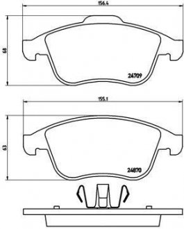 Купити ГАЛЬМІВНІ КОЛОДКИ ДИСКОВІ Renault Latitude, Laguna BREMBO p68 045 (фото1) підбір по VIN коду, ціна 1425 грн.