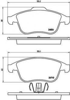 Купить Тормозные колодки дисковые Renault Megane, Scenic, Grand Scenic, Latitude, Laguna, Clio BREMBO p68 047 (фото1) подбор по VIN коду, цена 1383 грн.