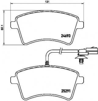 Купити ГАЛЬМІВНІ КОЛОДКИ ДИСКОВІ Renault Kangoo BREMBO p68 058 (фото1) підбір по VIN коду, ціна 1429 грн.