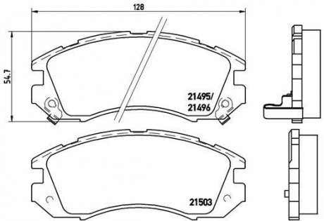 Купити ГАЛЬМІВНІ КОЛОДКИ ДИСКОВІ Subaru Legacy, Impreza BREMBO p78 004 (фото1) підбір по VIN коду, ціна 1323 грн.