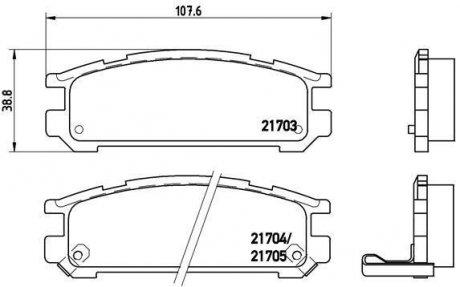 Купити ГАЛЬМІВНІ КОЛОДКИ ДИСКОВІ Subaru Legacy, Impreza BREMBO p78 005 (фото1) підбір по VIN коду, ціна 1206 грн.