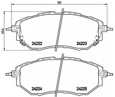 Купити Комплект гальмівних колодок з 4 шт. дисків Subaru Outback, Legacy, Tribeca, Impreza, Forester BREMBO p78017X (фото1) підбір по VIN коду, ціна 4263 грн.