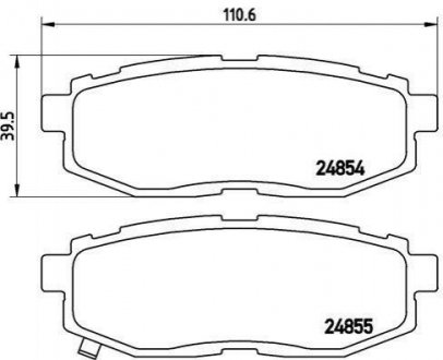 Комплект тормозных колодок из 4 шт. дисков Subaru Tribeca, Legacy, Forester BREMBO p78018