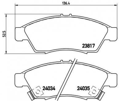 Купити ГАЛЬМІВНІ КОЛОДКИ ДИСКОВІ Suzuki Liana BREMBO p79 014 (фото1) підбір по VIN коду, ціна 1067 грн.