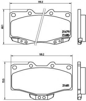 Купити ГАЛЬМІВНІ КОЛОДКИ ДИСКОВІ Toyota Land Cruiser, 4-Runner, Hilux BREMBO p83 009 (фото1) підбір по VIN коду, ціна 1000 грн.