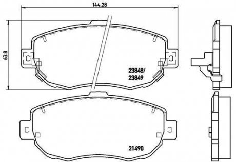 Купить Тормозные колодки дисковые Lexus GS, IS BREMBO p83 037 (фото1) подбор по VIN коду, цена 1455 грн.