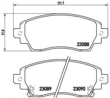 Купити Гальмівні колодки, дискове гальмо (набір) Toyota Corolla BREMBO p83042 (фото1) підбір по VIN коду, ціна 1085 грн.