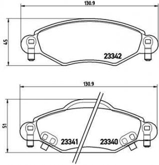 Купити ГАЛЬМІВНІ КОЛОДКИ ДИСКОВІ Toyota Yaris BREMBO p83 053 (фото1) підбір по VIN коду, ціна 1045 грн.