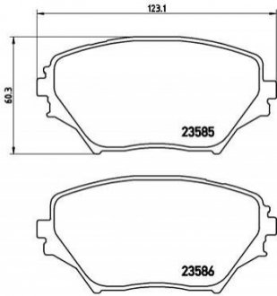 Купить Комплект тормозных колодок из 4 шт. дисков Toyota Rav-4 BREMBO p83055 (фото1) подбор по VIN коду, цена 1233 грн.
