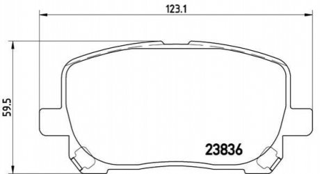 Комплект тормозных колодок из 4 шт. дисков Toyota Avensis BREMBO p83061