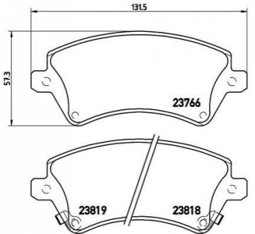 Купить Комплект тормозных колодок из 4 шт. дисков Toyota Corolla BREMBO p83064 (фото1) подбор по VIN коду, цена 1559 грн.