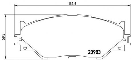 Тормозные колодки дисковые Lexus IS BREMBO p83074