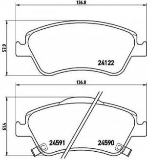 Купити Гальмівні колодки дискові Toyota Corolla, Auris BREMBO p83079 (фото1) підбір по VIN коду, ціна 1440 грн.