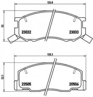 Купити Гальмівні колодки дискові Toyota Previa BREMBO p83 093 (фото1) підбір по VIN коду, ціна 1233 грн.