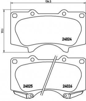 Комплект тормозных колодок из 4 шт. дисков BREMBO p83102