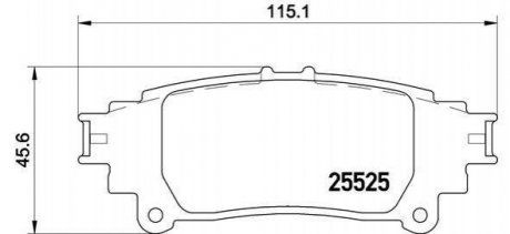 Купить Комплект тормозных колодок из 4 шт. дисков Lexus IS, GS BREMBO p83132 (фото1) подбор по VIN коду, цена 1282 грн.