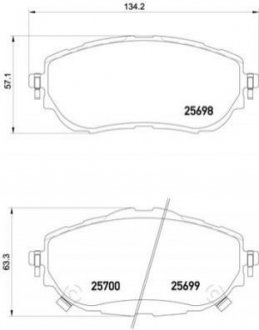 Комплект тормозных колодок из 4 шт. дисков BREMBO p83150