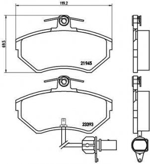 Купить Тормозные колодки дисковые Audi A4, Volkswagen Passat BREMBO p85 044 (фото1) подбор по VIN коду, цена 1376 грн.