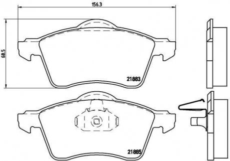 Купить Тормозные колодки дисковые Volkswagen Transporter BREMBO p85 047 (фото1) подбор по VIN коду, цена 1984 грн.