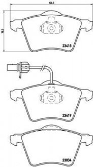 Купить Тормозные колодки дисковые Volkswagen Sharan, Ford Galaxy BREMBO p85 062 (фото1) подбор по VIN коду, цена 1969 грн.