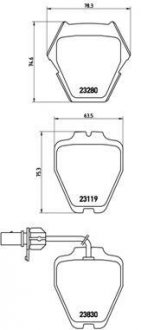 Купить Тормозные колодки дисковые Audi A4, A6, Allroad, Volkswagen Passat, Phaeton BREMBO p85 067 (фото1) подбор по VIN коду, цена 2244 грн.