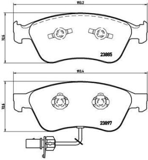 Колодки пер. Audi A8 (04-10) VW Phaeton (02>) @360x34, 385x36 BREMBO p 85 087