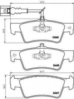 Купити ГАЛЬМІВНІ КОЛОДКИ ДИСКОВІ Volkswagen Multivan, Transporter BREMBO p85 091 (фото1) підбір по VIN коду, ціна 2258 грн.