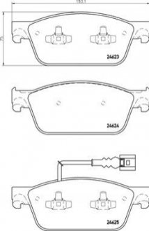 Гальмівні колодки дискові Volkswagen Transporter, Multivan BREMBO p85141