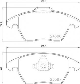 Купити ГАЛЬМІВНІ КОЛОДКИ ДИСКОВІ Audi A1, Volkswagen Polo, Seat Ibiza BREMBO p85 148 (фото1) підбір по VIN коду, ціна 1888 грн.