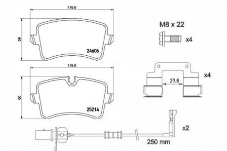 Купити ГАЛЬМІВНІ КОЛОДКИ ДИСКОВІ Audi A8, A4 BREMBO p85 157 (фото1) підбір по VIN коду, ціна 2493 грн.