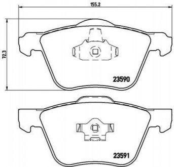 Купить Комплект тормозных колодок из 4 шт. дисков Volvo XC90, V70, S60 BREMBO p86022 (фото1) подбор по VIN коду, цена 1764 грн.