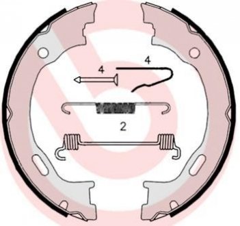 Купити Гальмівні колодки барабанні Chrysler 300C, Mercedes M-Class, Lancia Thema BREMBO s50 515 (фото1) підбір по VIN коду, ціна 858 грн.