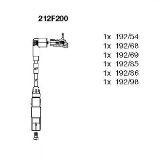 Комплект проводов высокого напряжения. Volkswagen Passat, Golf, Vento, Sharan, Ford Galaxy BREMI 212F200