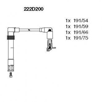 Комплект проводів високої напруги Audi A3, Skoda Octavia, Volkswagen Golf, Seat Toledo, Volkswagen Bora, Seat Leon BREMI 222D200