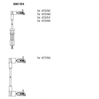 Комплект проводів високої напруги Volvo 740, 940, Honda Accord BREMI 600124