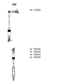 Комплект проводов высокого напряжения. Volkswagen Passat, Golf, Vento, Polo, Seat Cordoba, Ibiza, Toledo BREMI 959