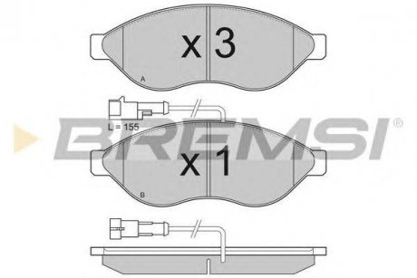 Тормозные колодки перед. Jumper/Ducato/Boxer 06- (1.1-1.5t) BREMSI bp3285