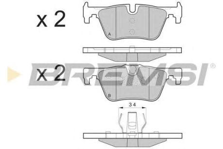 Гальмівні колодки зад. F36/F23/F34/F22/F33/F32/F21/F31/F20/F30 11- BREMSI bp3494