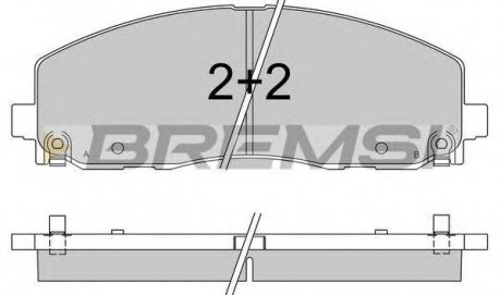 Гальмівні колодки пер. Fiat Freemont 11-/Dodge Caravan 08- (183x63.2x19.5) BREMSI bp3543