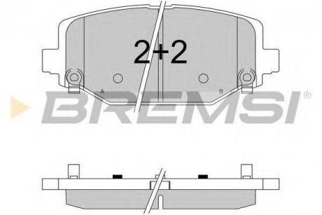 Гальмівні колодки зад. Fiat Freemont 11-/Dodge Caravan 08- (130.1x55.2x17.1) Chrysler Voyager, Dodge Caravan BREMSI bp3544