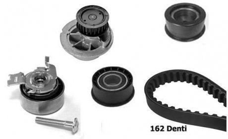 OPEL К-т ГРМ (помпа+ремень+3 ролика) ASTRA F CLASSIC 1.6 i 98-05, CORSA B 1.4 i 94-00, VECTRA B 1.6 i 96-02 BUGATTI kbu10019b