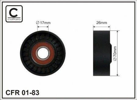 70x17x26 Ролик паска приводного Bmw E60/65/66 4.0/4.5i 01- BMW E65, E66, E60, X5, E61, E63, E64 CAFFARO 01-83