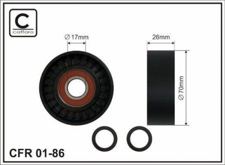 70x17x26 Ролик паска приводного BMW 3 (E46) 1.8D, 2.0D 01- BMW E46 CAFFARO 01-86