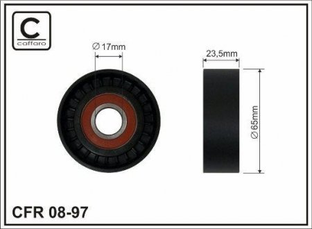 Натяжний ролик Fiat 1.4 09-> CAFFARO 08-97