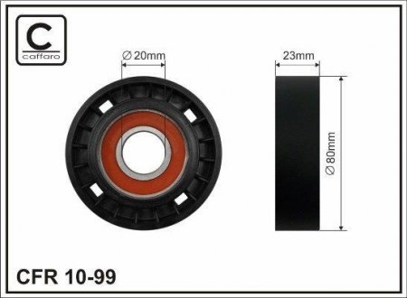 Ролик паразитный Fiat Tipo/Tempra/Uno 1.4/1.6/1.9TD Fiat Tipo, Uno, Lancia Delta, Fiat Ducato, Punto, Fiorino, Croma CAFFARO 10-99