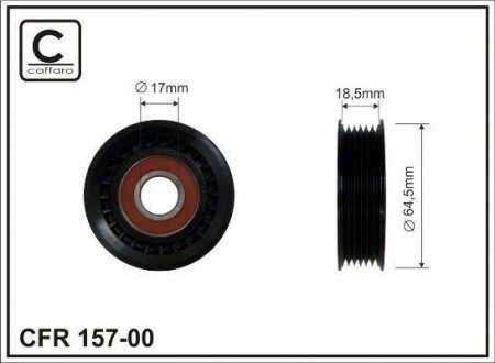 Купити Паразитний ролик 64x17x19 Mercedes W168, W169, W245 CAFFARO 157-00 (фото1) підбір по VIN коду, ціна 403 грн.